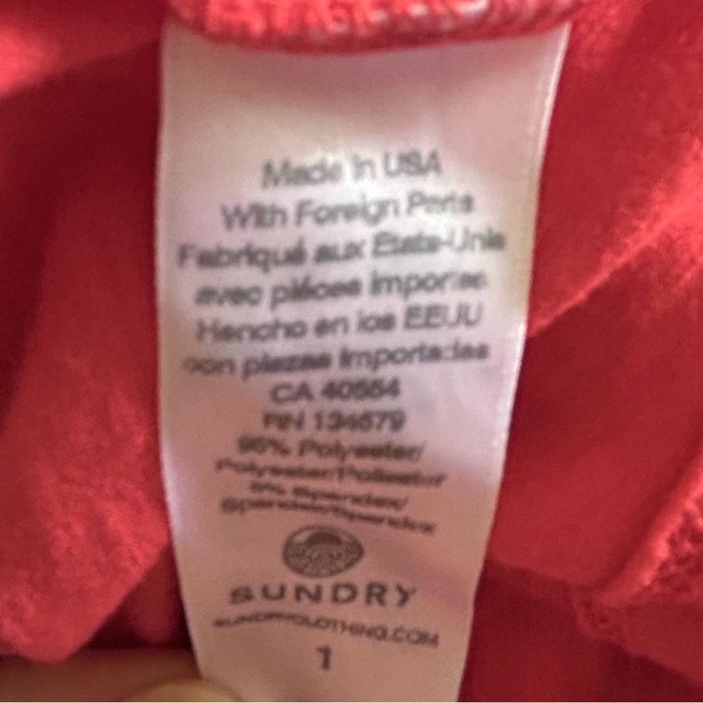 Anthropologie Sundry Coral Ruched Dress Size 1/Small - Picture 11 of 14